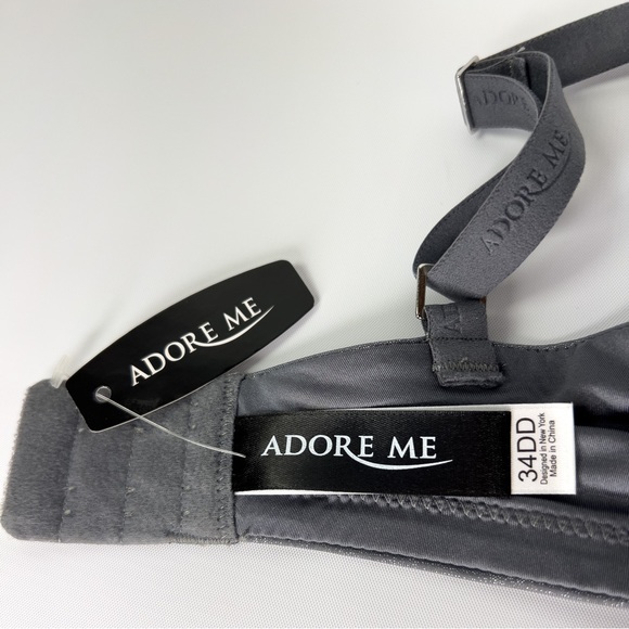 Sparkly Silver Gray PushUp Bra Adore Me Size 34DD - Picture 5 of 6